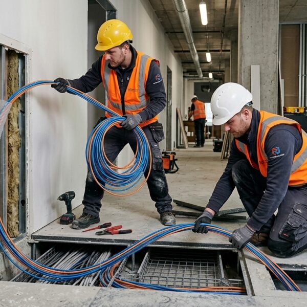 Pulling and Fluke testing of network cables